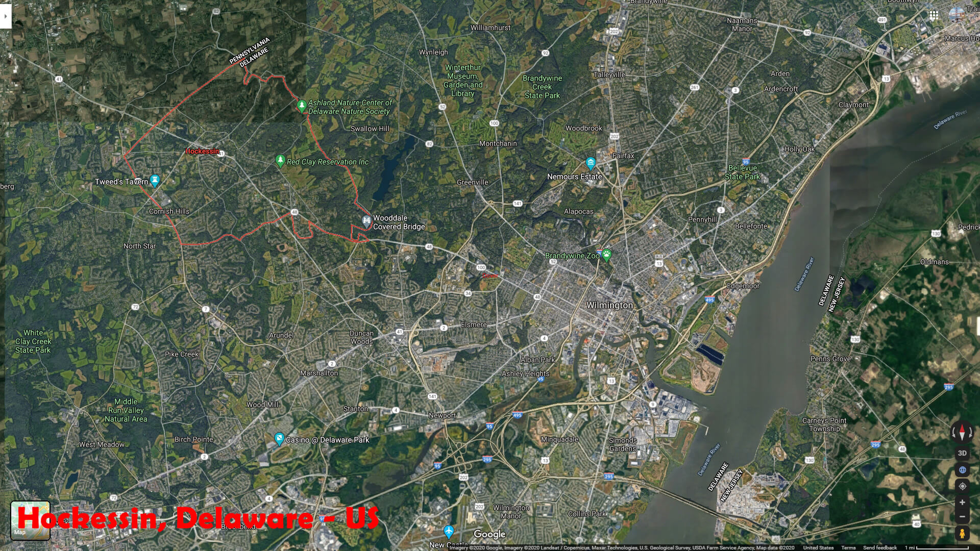 Hockessin Area Map Delaware US